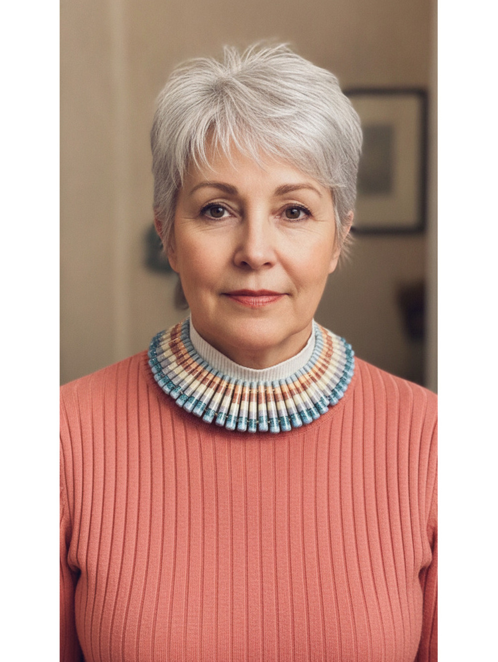 Crushed Ombre Blue Stone Cream & Sandstone Collar Cleopatra Choker Necklace